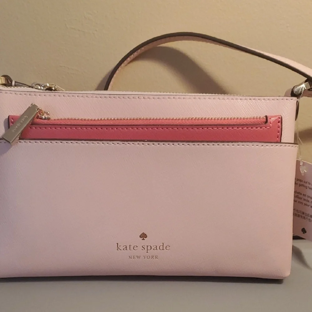 Kate Spade Hot Pink and Pink 2 In One Crossbody/Clutch Red. - Picture 2 of 6